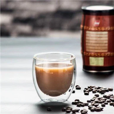250ml Gelas Kopi Kaca Dinding Ganda