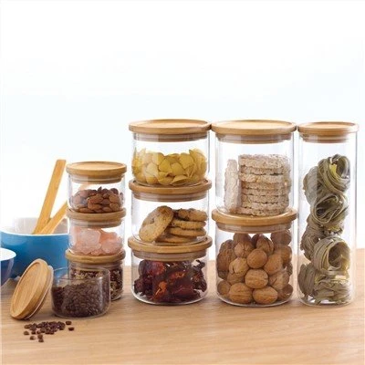 Toples Penyimpanan Bulat dengan Tutup yang Dapat Ditumpuk
